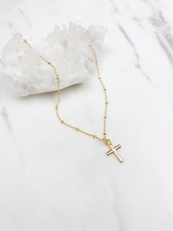 cross necklace, gold filled cross necklace, gold cross necklace, dainty jewelry, gifts for her, religious necklace, gift for women