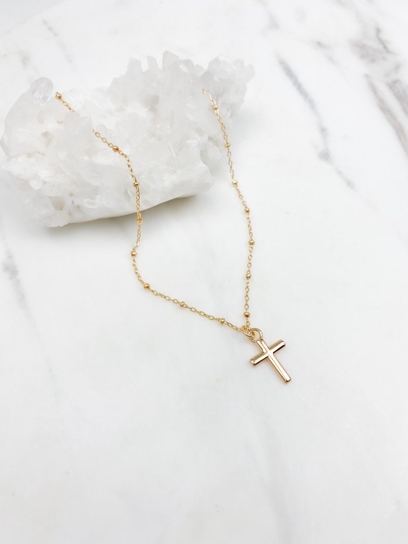 Small cross necklace, gold filled cross necklace, gold cross necklace, dainty jewelry, gifts for her, religious necklace, gift for women