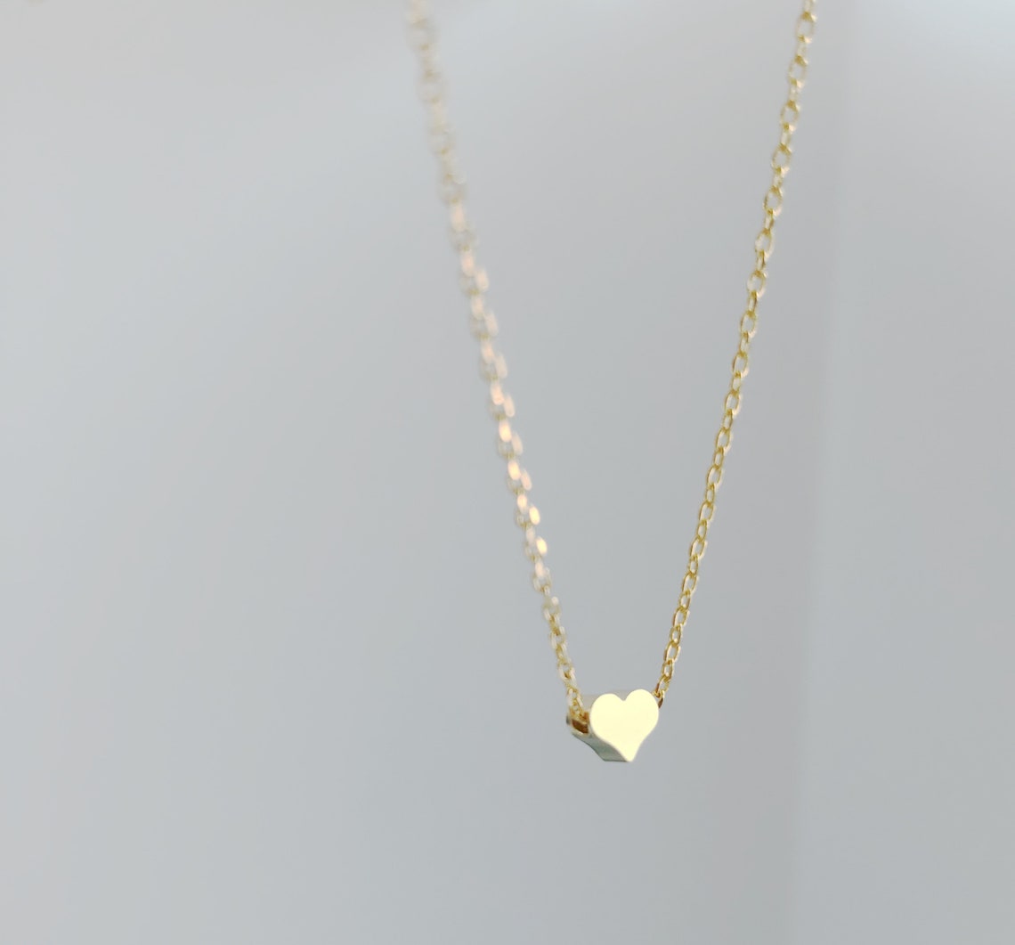 Dainty Necklace Gold Heart Necklace Dainty Jewelry Gift for - Etsy