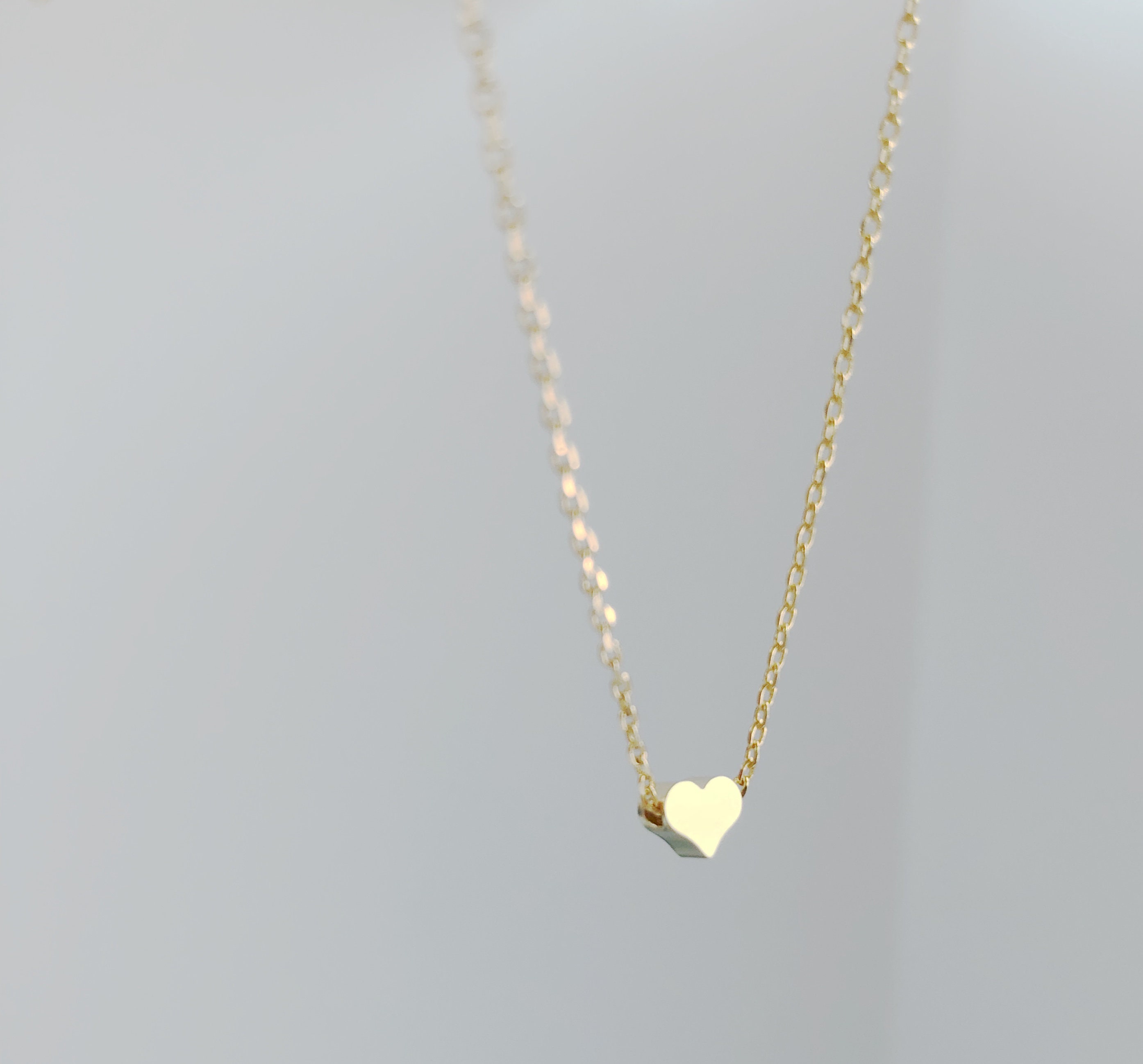 Dainty Necklace Gold Heart Necklace Dainty Jewelry Gift for Etsy