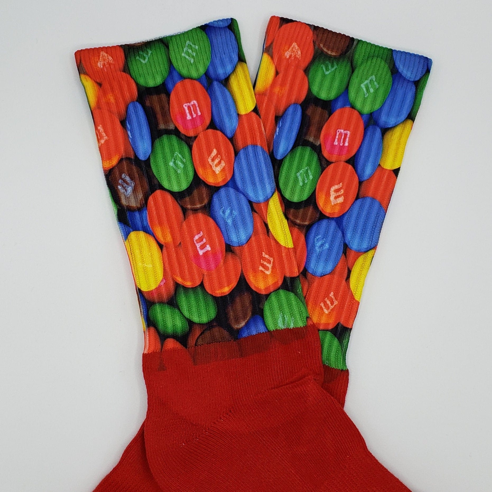 M&M Candy Socks Red Casual Party Large Size 812 Etsy