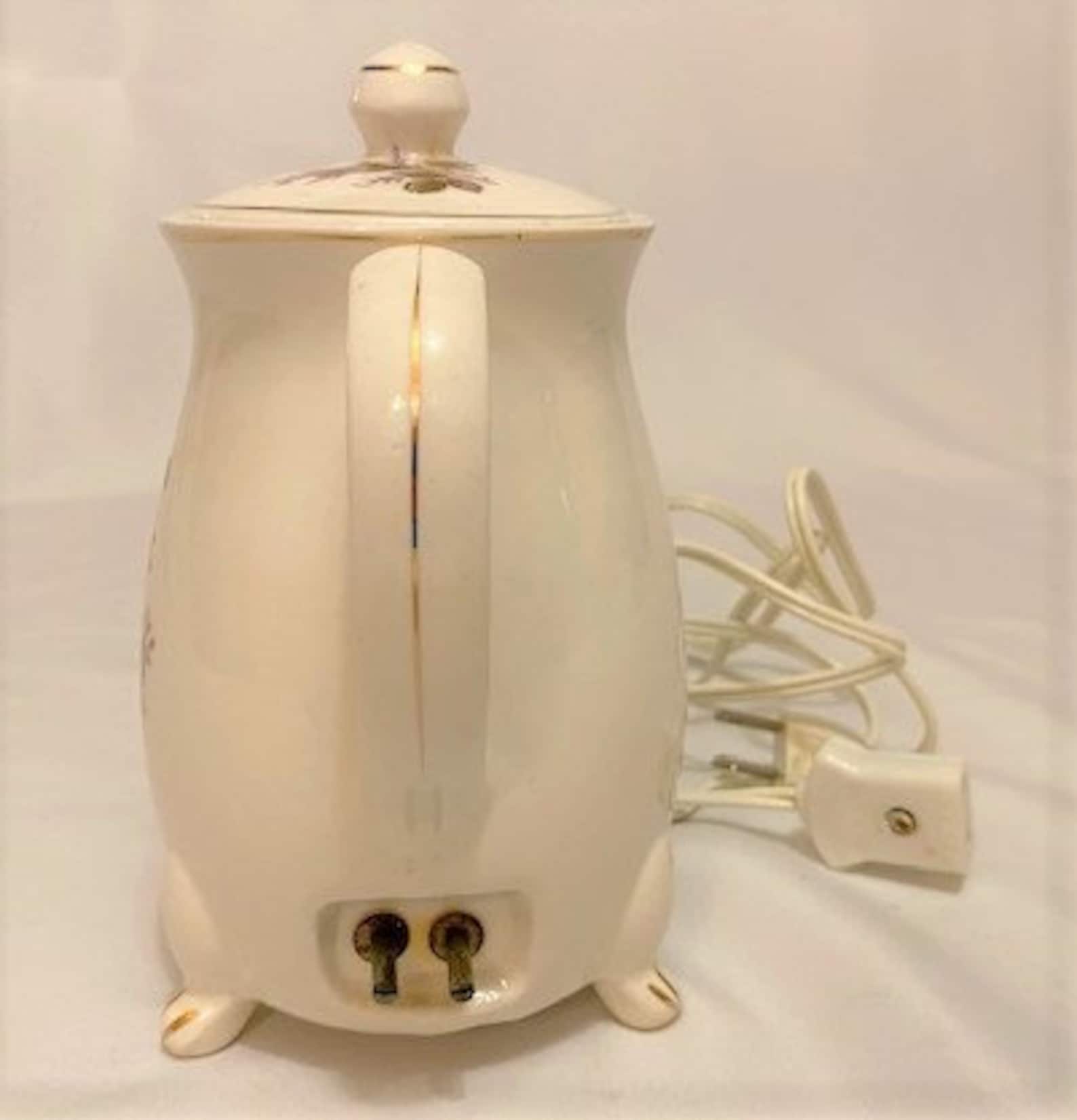 Vintage '50s small electric teapot made in Japan rose Etsy