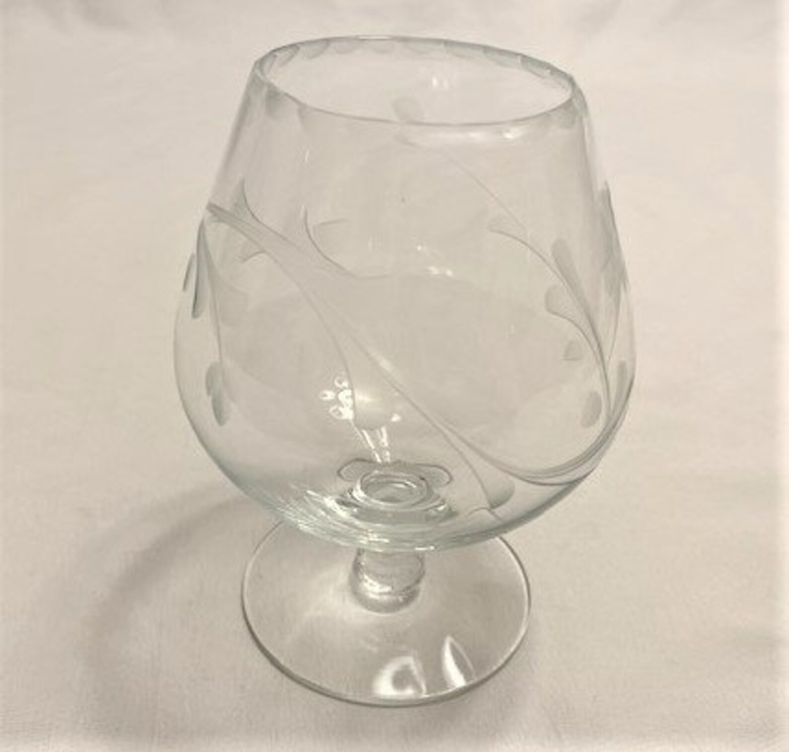 Vintage '40s etched brandy snifter Etsy