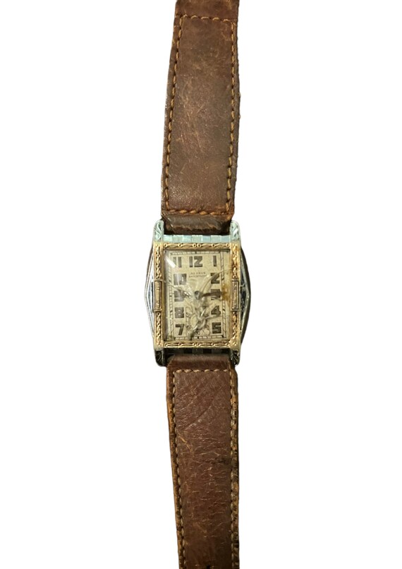 vintage '40s Benrus men's mechanical gold plated … - image 1