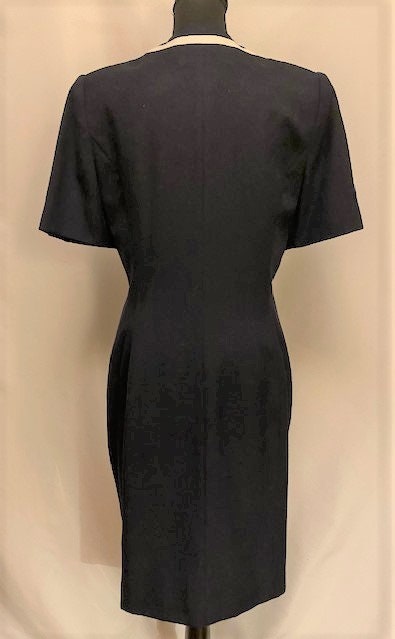 Vintage '80s navy shirtdress with shoulder pads size 10 | Etsy