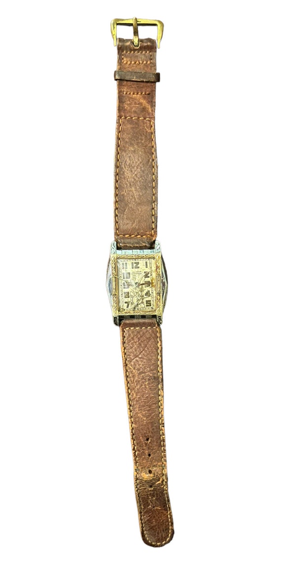 vintage '40s Benrus men's mechanical gold plated … - image 3