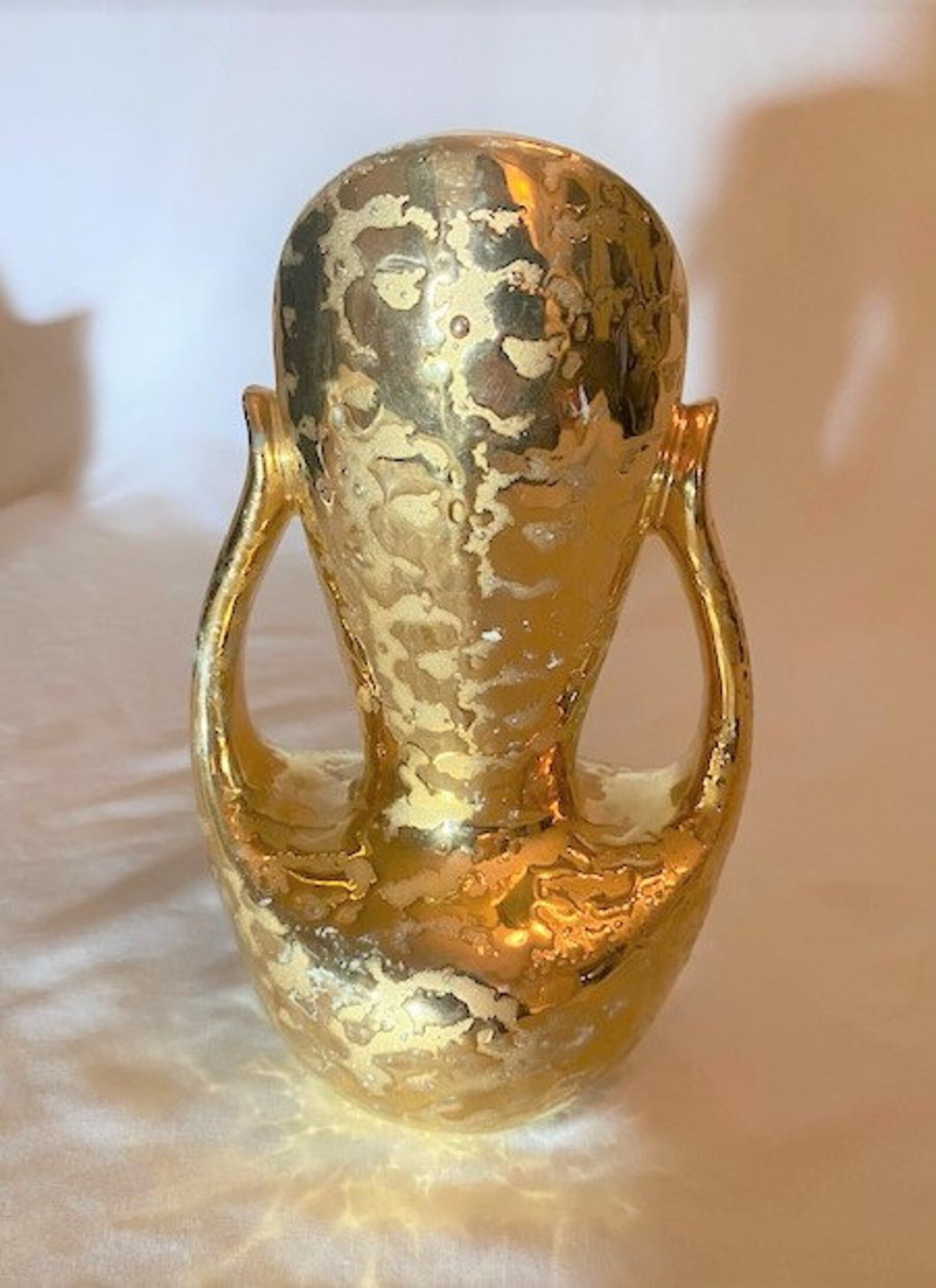 Vintage '50s Savoy 24K Weeping Gold Double Handled Vase - Etsy