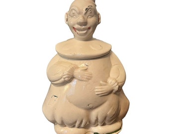 vintage '40s Apco ceramic clown cookie jar