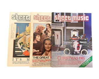 set of three vintage '85 "Sheet Music" magazines, October, November, December