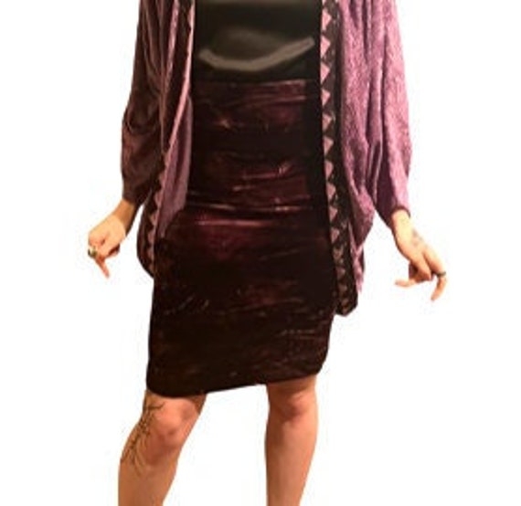 Vintage 90s Gap Purple Velvet Stretch Mini Skirt Etsy
