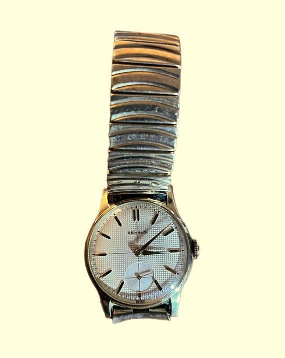 vintage Benrus 10K rolled gold bezel men's wristwatch… Gem