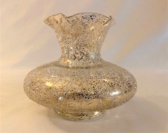 Golden Virginia Vintage West Virginia Bud Vase White/Gold Confetti Splatter MCM Atomic 