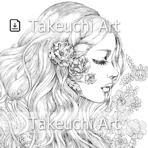 PDF Coloring Page Printable Digital Art - Tree Peony