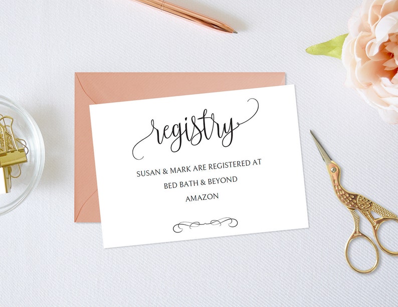 Registry Card Template,Wedding Registry Card,Gift Registry Card,Registry Card Printable,Registry Card Wedding,Registry Card PDF,JUH06
