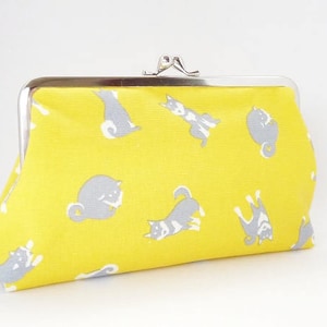 shiba inu dog, metal frame pouch, kiss lock pouch,purse