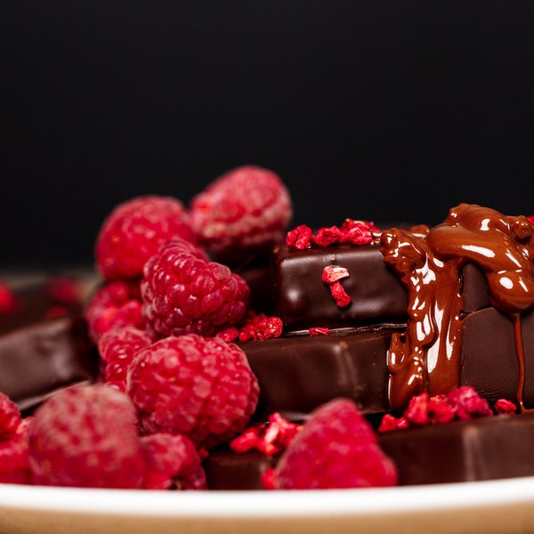 Café aromatisé au chocolat et aux framboises, Café torréfié fraîchement