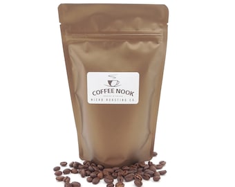 Café en grains fraîchement torréfiés et aromatisés, sachet de 450 g