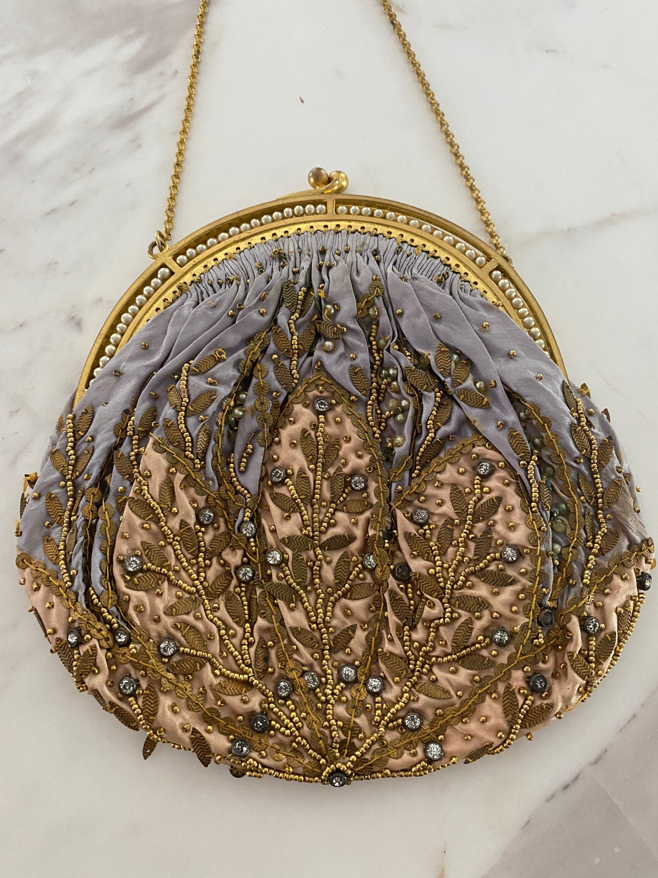 Antique Exquisite Lavender Evening Bag Purchased in Paris Etsy