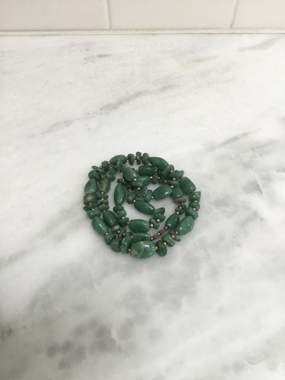Vintage Aventurine Necklace -Gorgeous Green - image 2