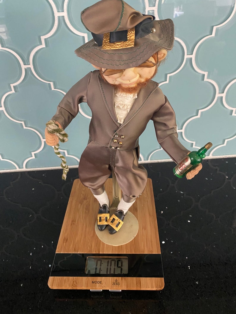 Vintage Leprechaun Doll on Stand Etsy