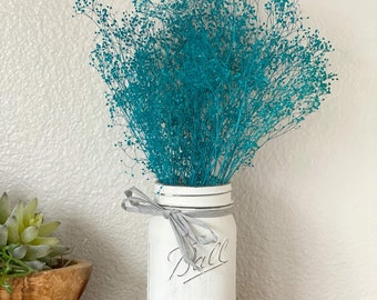 Teal Dried Baby Breath, Dried Gypsophila, Real Dried Flowers Supplies