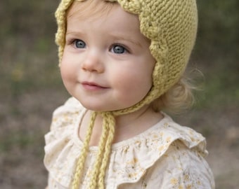 Patrón de gorro de bebé de punto vintage / Hilo Debbie Bliss Dulcie (patrón PDF)