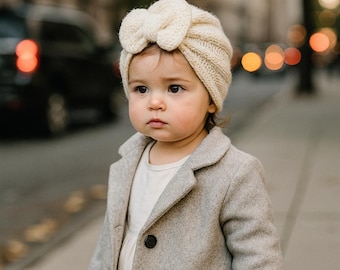 Knit Baby Turban with Bow Pattern (PDF)