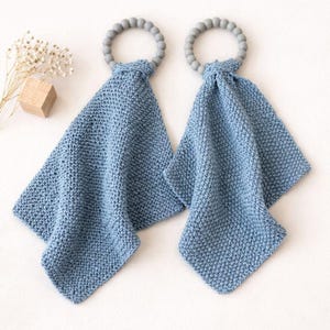 Knitting Pattern – Baby Lovey with Silicone Ring | Easy Knit Comfort Blanket | Digital Download