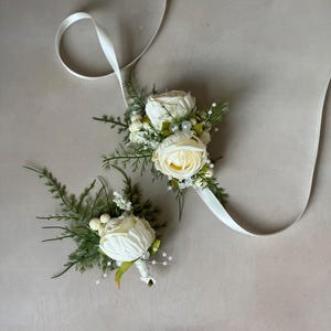 Prom Corsage and boutonniere set-Silk flowers prom corsage