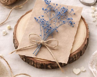 Aliento de bebé seco azul bebé – Paquete de flores artesanales, Gypsophila