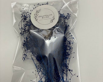 Aliento de bebé seco azul marino: Suministros para manualidades florales (0.2 oz)
