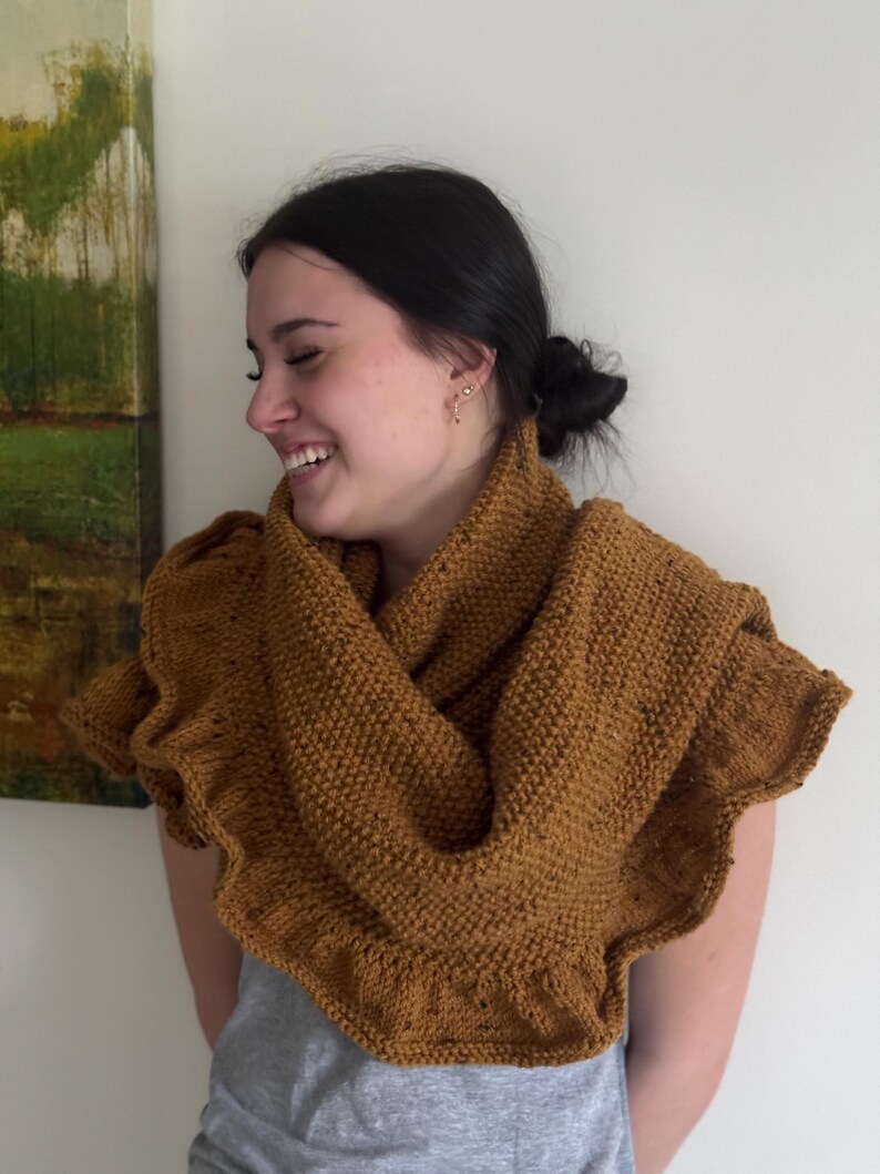 Bulky Yarn Knit Wrap Pattern: Seed Stitch Ruffle Scarf (PDF) - Etsy
