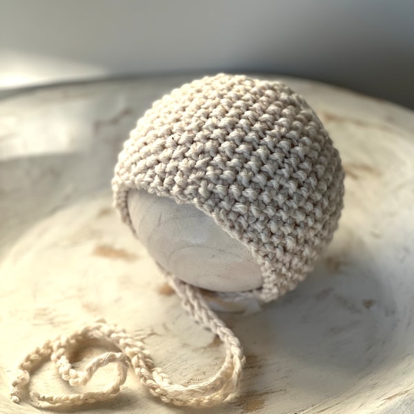 Beginner knitting Pattern Bonnet-New born bonnet Pattern-Knitting for new born