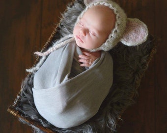 Bonnet de souris nouveau-né Motif-Modèle de chapeau animal nouveau-né-Modèle nouveau-né à tricoter