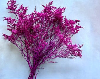 Ramo de caspia seca de color rosa magenta: Suministro de arreglos florales bohemios
