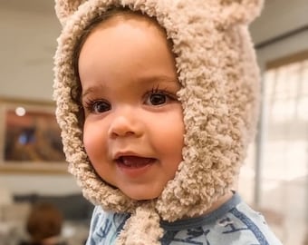 Patrón de tejido para gorro de osito de peluche - Accesorio para niñera (6-12 meses) (Patrón PDF)