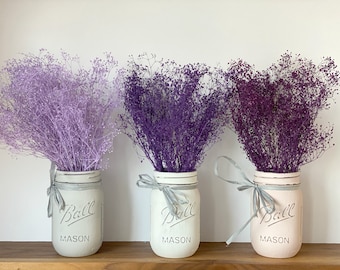 Purple dried baby breath,Preserved gypsophila bunch,Dried Purple Baby breath