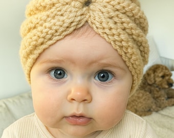 Knit Baby Turban Headwrap Pattern: Beginner-Friendly PDF (0-24 Months)