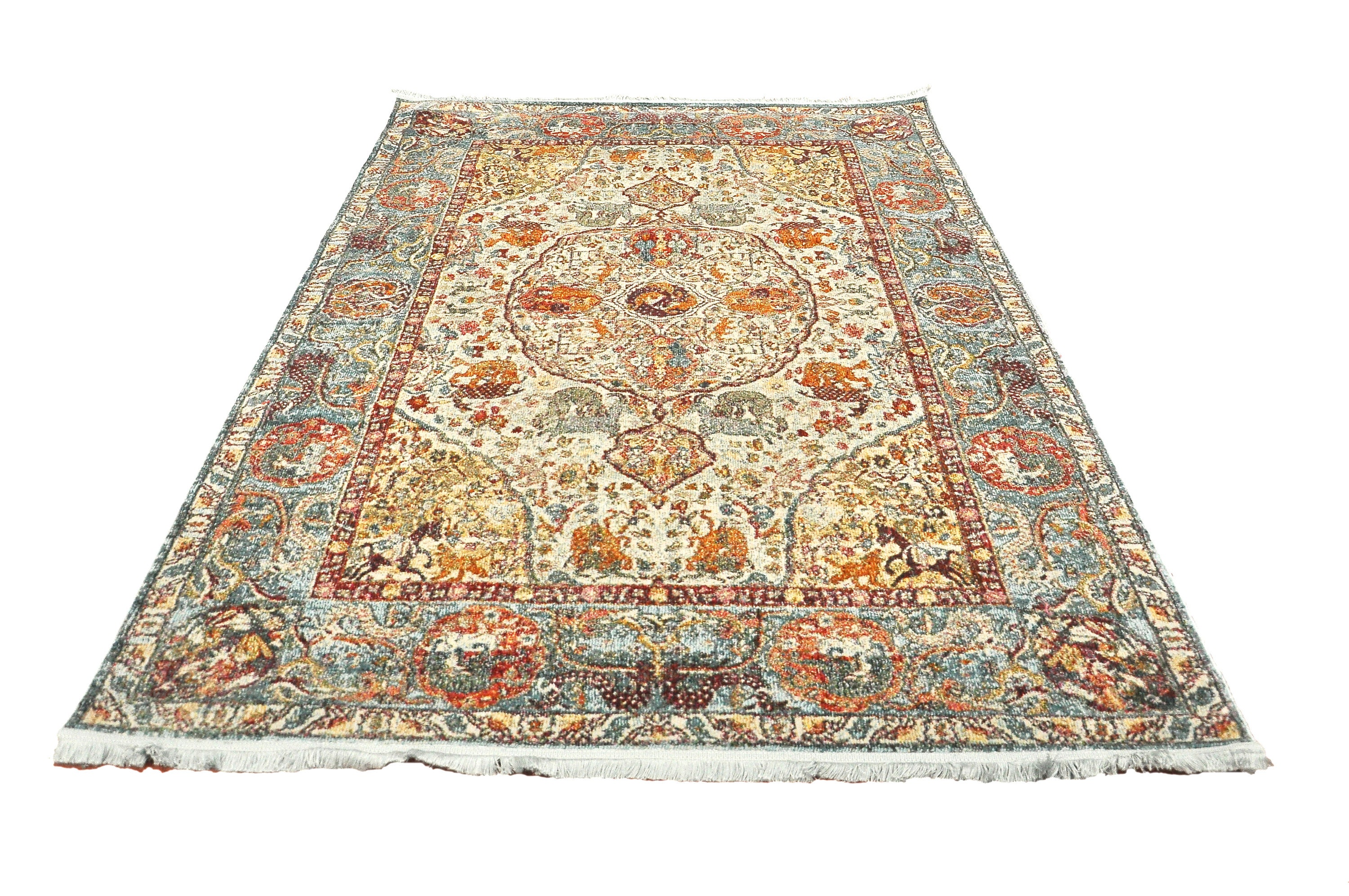 Modern MultiColour Carpet Aqua Novelty Traditional Kilim Rug Etsy