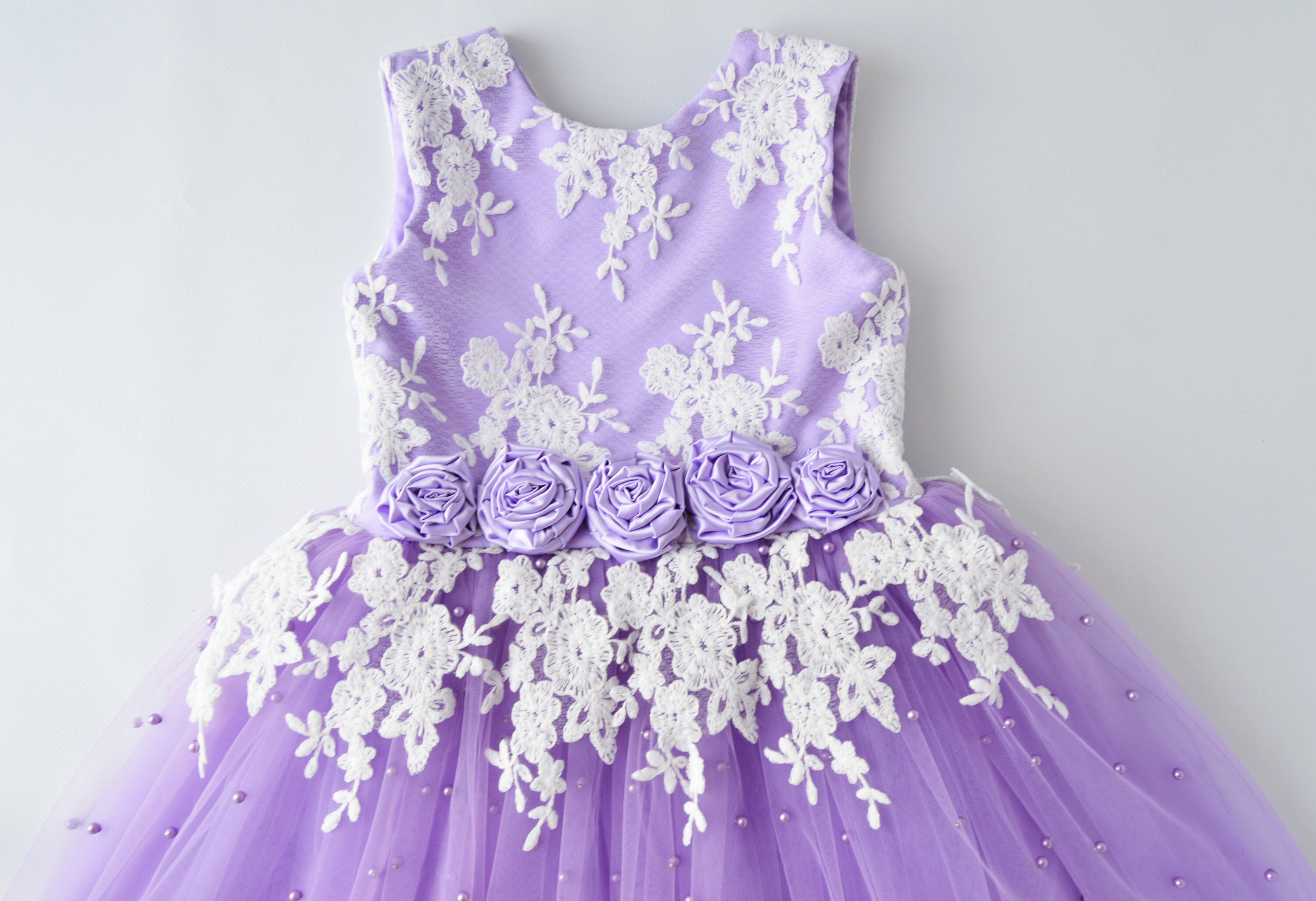 Lilac flower girl dress Lavender white lace flower girl dress Etsy