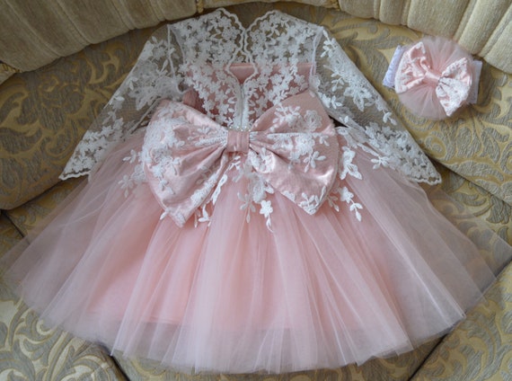 blush pink baby dress