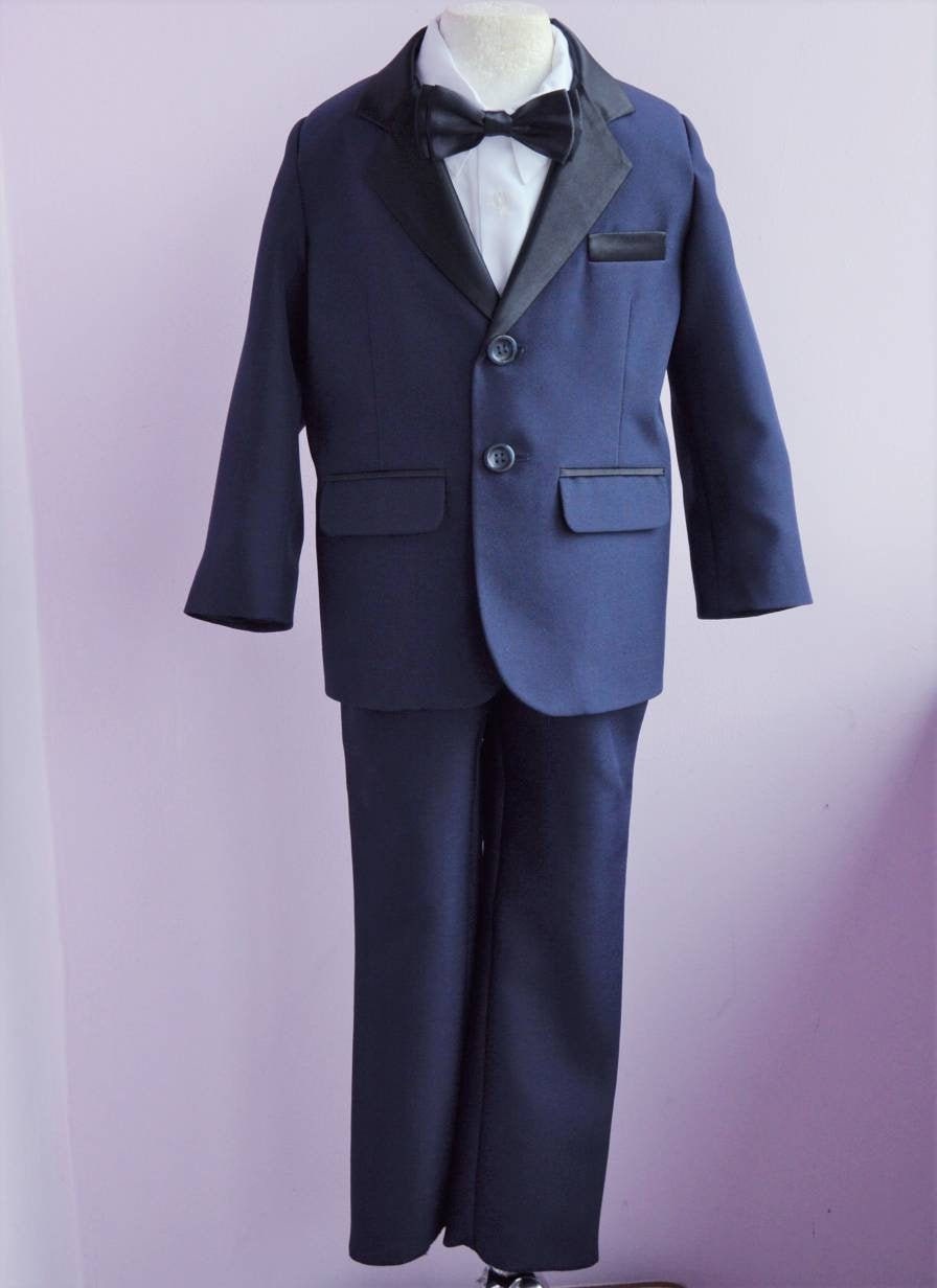 Navy blue boy suit Size 4T Baby boy wedding suit 4th birthday Etsy