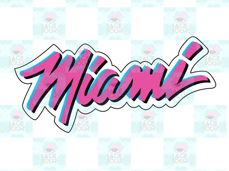 Miami Heat Sticker by Qori Laksita - Pixels Merch