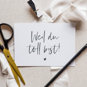 2x Postkarte "Weil du toll bist!" Freundschaft, Muttertag, Beste Schwester, Familie, bester Bruder, Geburtstag, beste Freundin, Valentinstag