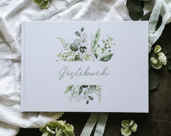 Gästebuch "Modern Botanical", Hochzeit, Hochzeitsgästebuch, Photobooth, Geschenk, Trauzeugen, Eukalyptus, Hochzeitsparty,