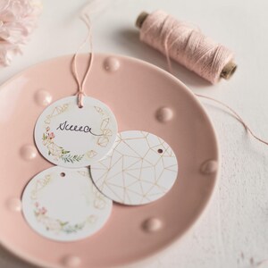 20x Hangtag como tarjeta de lugar ? Glamour Botánico (Botanical Glamour) Greenery (Greenery) Polígono ? Oro ? Artion de decoración de mesa (Table Decoration Artion) Tarjeta de nombre