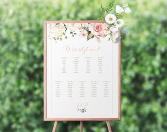 Seat plan poster "Romantic Garden" | Table Order | Wedding | Seating Chart | Table plan | Garden Wedding | Seat plan