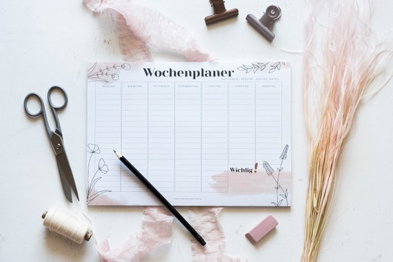 Wochenplaner DIN A4 – floraler Abreißblock im Spring Flowers Design | stilvoll planen, Meal Prep & Alltag organisieren