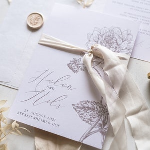 Musterkarte Hochzeitseinladung Fine Art Flowers, Einladungskarte, Einladung, Boho Wedding, Small Wedding,Soft Tones,Hochzeit,Elegant Bild 4