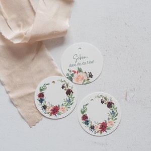 20x Hangtag "Schön, dass du da bist!" | Creamy Floral | Platzkarte | Namenskärtchen | Hochzeit | Gastgeschenk | Tischdeko